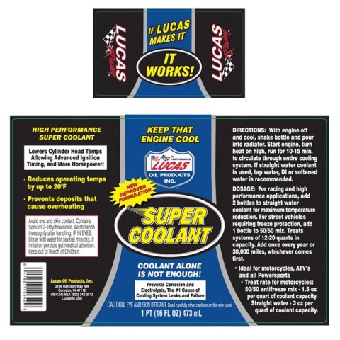 Lucas Super Coolant 10640 Additive, Treats 20 qt., Rust and Corrosion Inhibitors Included, 16 oz., Set of 12 thumbnail 1