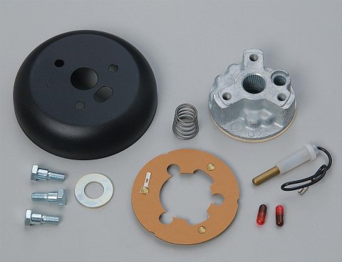 Grant Steering Wheel Installation Kits 4198 Kit, 3-Bolt Mount, Matte Black, Aluminum, Chevy, GMC, Van, Kit thumbnail 1