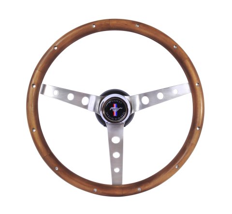 Grant Classic Nostalgia Steering Wheels 966 Wheel, Nostalgia, Mustang, Stainless Steel/Brushed, Wood/Walnut, 3-Spoke, 15 in. Diameter thumbnail 1