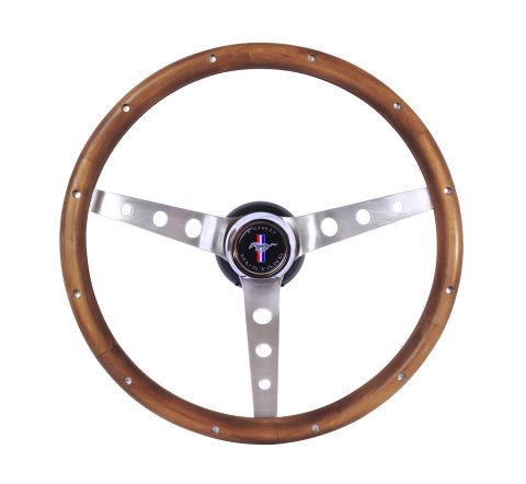 Grant Classic Nostalgia Steering Wheels 966 Wheel, Nostalgia, Mustang, Stainless Steel/Brushed, Wood/Walnut, 3-Spoke, 15 in. Diameter thumbnail 2