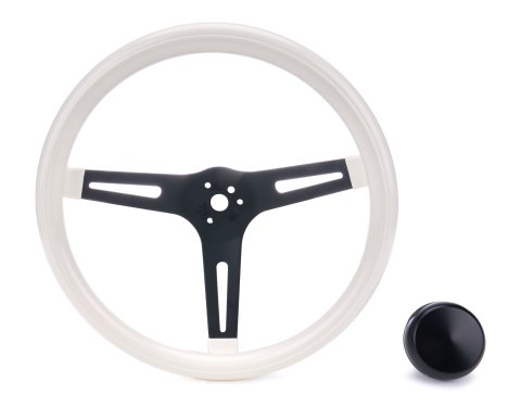 Grant Classic Foam Steering Wheels 8540W Wheels, Series, 3-Spoke, 13.5 in. Diameter, Steel, Black Spokes, White Grip, with Horn Cap, Kit thumbnail 3