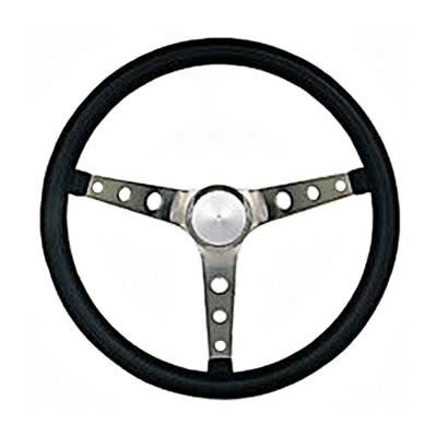 Grant Classic Nostalgia Steering Wheels 968-0 Wheel, Nostalgia, Stainless Steel/Brushed, Foam/Black, 3-Spoke, 15 in. Dia., 3-Bolt, Each thumbnail 1