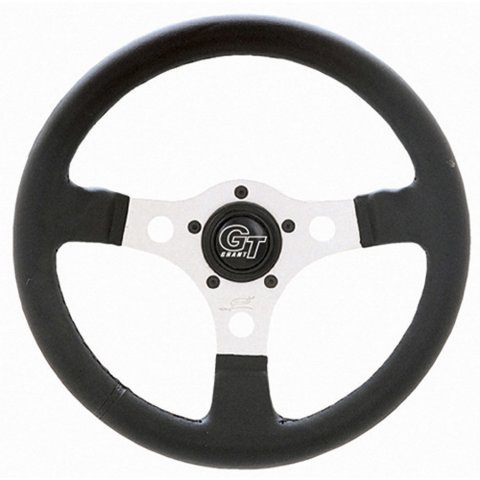 Grant Formula GT Steering Wheels 763 Wheel, GT, Aluminum, Silver, Vinyl/Black, 3-Spoke, 13 in. Diameter, 5-Bolt Mount, Each thumbnail 3