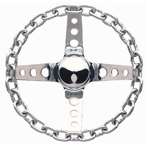 Grant Classic Chain Steering Wheels 740 Wheel, Chain, Steel/Chrome, 4-Spoke, 11 in. Diameter, 3-Bolt Mount, Each thumbnail 2