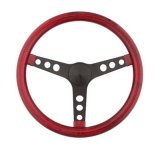 Grant Metal Flake Steering Wheels 8455 Wheel, Flake, 3-spoke, Red Vinyl Grip, Black Powdercoated Steel Spokes, 13.5 in. Dia., 3-Bolt thumbnail 1
