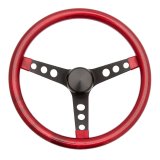 Grant Metal Flake Steering Wheels 8455 Wheel, Flake, 3-spoke, Red Vinyl Grip, Black Powdercoated Steel Spokes, 13.5 in. Dia., 3-Bolt thumbnail 2
