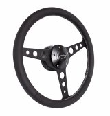 Grant Billet Classic Series Steering Wheels 1926 Wheel, Series, Aluminum, Black, Leather/Black, 3-Spoke, 14 in. Diameter, 5-Bolt mount, Bowtie Logo Horn Button, Each thumbnail 2