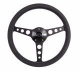 Grant Billet Classic Series Steering Wheels 1926 Wheel, Series, Aluminum, Black, Leather/Black, 3-Spoke, 14 in. Diameter, 5-Bolt mount, Bowtie Logo Horn Button, Each thumbnail 3