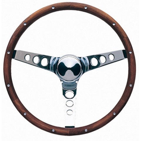 Grant Classic Wood Steering Wheels 213 Wheel, Wood, Steel/Chrome, Wood/Walnut, 3-Spoke, 13.5 in. Diameter, 3-Bolt Mount, Each thumbnail 3