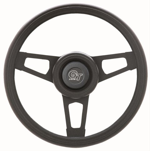 Grant Challenger Steering Wheels 870 Wheel, Challenger, Steel Center, 3-Spokes, Black, Foam Grip, Black, 13.75 in. Diameter, 3-Bolt Mounting, Each thumbnail 1