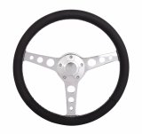 Grant Billet Classic Series Steering Wheels 1924 Wheel, Series, Aluminum, Polished, Leather/Black, 3-Spoke, 14 in. Diameter, 5-Bolt mount, Jeep Logo Horn Button, Each thumbnail 2
