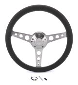 Grant Billet Classic Series Steering Wheels 1924 Wheel, Series, Aluminum, Polished, Leather/Black, 3-Spoke, 14 in. Diameter, 5-Bolt mount, Jeep Logo Horn Button, Each thumbnail 3