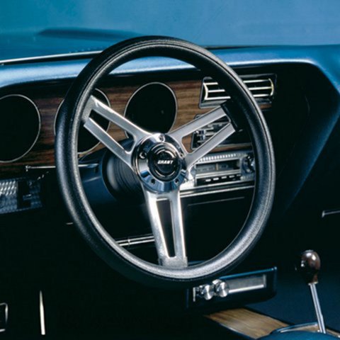 Grant Classic 5 Steering Wheels 990 Wheel, 5, Steel, Chrome, 3-Spoke, Foam Black Grip, 14.5 in. Diameter, 5-Bolt Mount, Each thumbnail 3