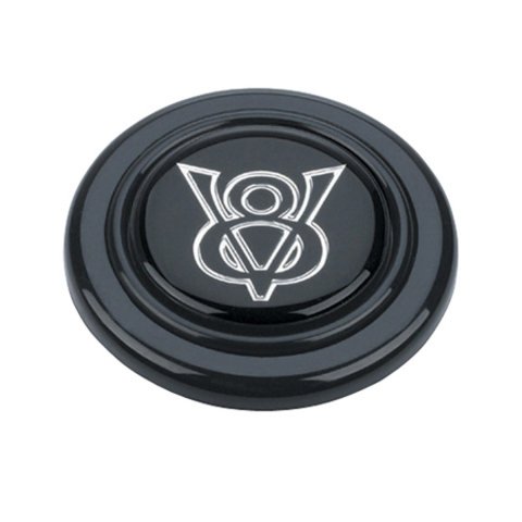 Grant Horn Buttons 5662 Button, Plastic, Black, V8 Logo, Signature/Performance/Race Series, Each thumbnail 2