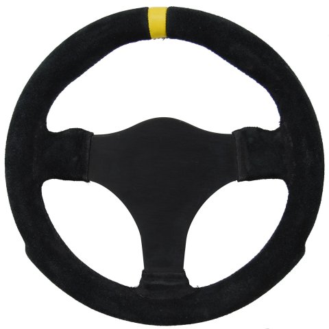 Grant Racing Suede Wheels 631 Steering Wheel; Racing; Aluminum GT Steering Wheel; 11 in. Diameter; Black Leather w/Yellow Top Ma thumbnail 2
