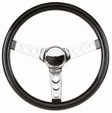Grant Classic Cruisin' Steering Wheels 502 Wheel, Cruisin', Steel, Chrome, 3-Spoke, Vinyl, Black Grip, 13.5 in. Diameter, 3-Bolt, Each thumbnail 1