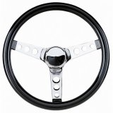 Grant Classic Cruisin' Steering Wheels 502 Wheel, Cruisin', Steel, Chrome, 3-Spoke, Vinyl, Black Grip, 13.5 in. Diameter, 3-Bolt, Each thumbnail 3