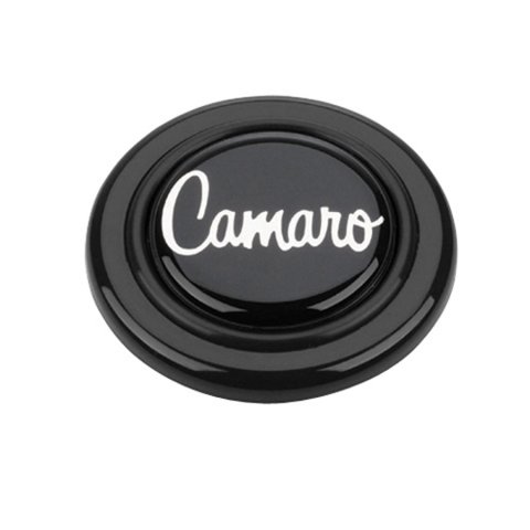 Grant Horn Buttons 5661 Button, Plastic, Black, Camaro Logo, Signature/Performance/Race Series, Each thumbnail 2