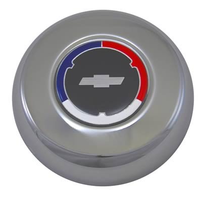 Grant Horn Buttons 5607 Button, Steel, Chrome, Chevrolet Bowtie Emblem, for Challenger or Classic Series Steering Wheel thumbnail 1