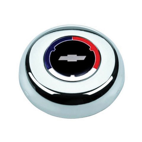 Grant Horn Buttons 5607 Button, Steel, Chrome, Chevrolet Bowtie Emblem, for Challenger or Classic Series Steering Wheel thumbnail 3