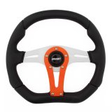 Grant Racing Performance Series Aluminum Steering Wheels 499 Wheel, Series, Aluminum/Clear, Polyurethane/Gray, Orange Accent, 13.75 in. Dia., 5-Bolt thumbnail 2