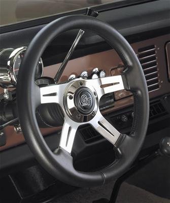 Grant Elite GT Steering Wheels 742 Wheel, GT, Aluminum, Polished, Vinyl/Black, 4-Spoke, 14 in. Diameter, 5-Bolt Mount, Each thumbnail 1