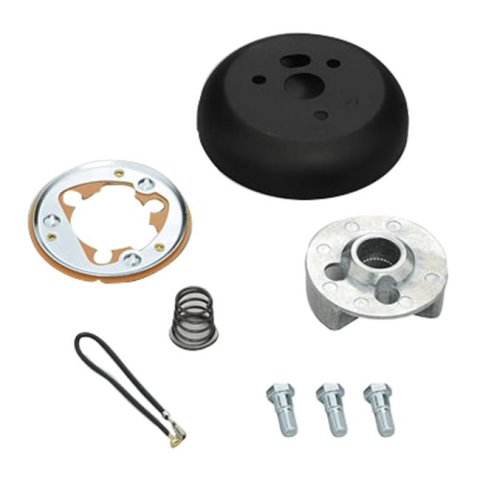 Grant Steering Wheel Installation Kits 3196 Kit, 3-Bolt Mount, Matte Black, Aluminum, AMC, GM, Mopar, Jeep, Kit thumbnail 2