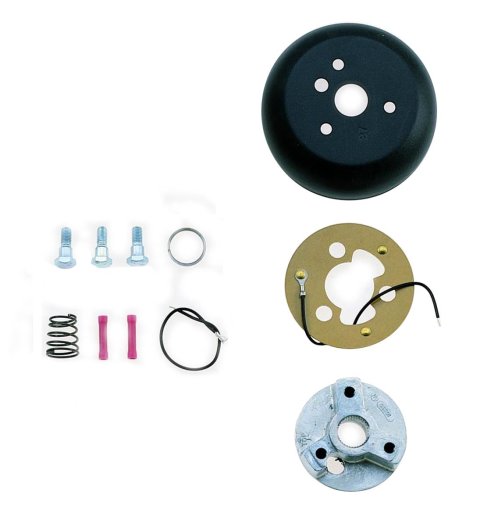 Grant Steering Wheel Installation Kits 3568 Kit, 3-Bolt Mount, Matte Black, Aluminum, Volkswagen, Kit thumbnail 1
