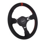 Grant Top Marker Competition Steering Wheels 1073 Wheel, Pro Stock, Competition, Red Marker, Aluminum, Black, Vinyl, 3-Spoke, 13 in. Diameter, 5-Bolt Mount, Each thumbnail 1