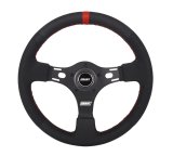 Grant Top Marker Competition Steering Wheels 1073 Wheel, Pro Stock, Competition, Red Marker, Aluminum, Black, Vinyl, 3-Spoke, 13 in. Diameter, 5-Bolt Mount, Each thumbnail 2