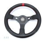 Grant Top Marker Competition Steering Wheels 1073 Wheel, Pro Stock, Competition, Red Marker, Aluminum, Black, Vinyl, 3-Spoke, 13 in. Diameter, 5-Bolt Mount, Each thumbnail 3