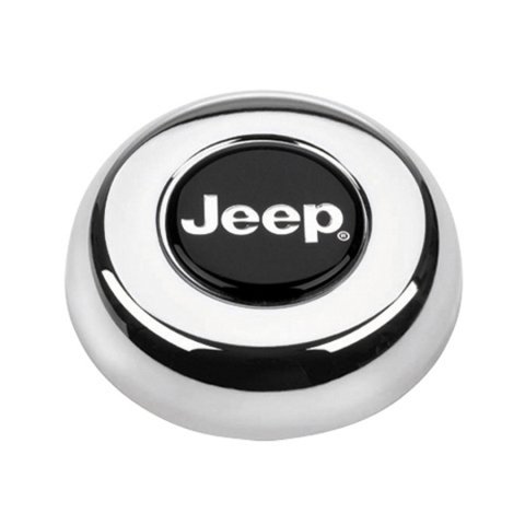 Grant Horn Buttons 5695 Button, Steel, Chrome, Classic, Challenger Series, Jeep Logo, Each thumbnail 2