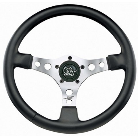 Grant Formula GT Steering Wheels 789 Wheel, GT, Aluminum, Polished, Vinyl/Black, 3-Spoke, 14 in. Diameter, 5-Bolt Mount, Each thumbnail 2
