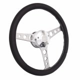 Grant Billet Classic Series Steering Wheels 1922 Wheel, Series, Aluminum, Polished, Leather/Black, 3-Spoke, 14 in. Diameter, 5-Bolt mount, Ford Logo Horn Button, Each thumbnail 2