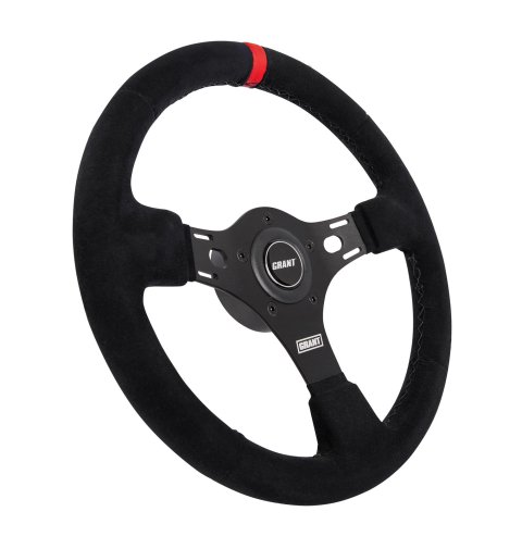 Grant Evolution GT Steering Wheels 1081 Wheel, GT, Aluminum/Black, Vinyl, Leather, Black, Gray, 3-Spoke, 13.75 in. Diameter, Each thumbnail 3