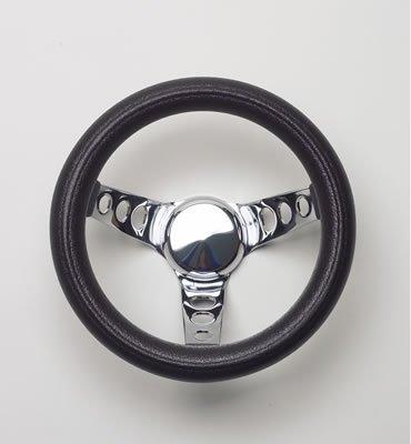 Grant Classic Foam Steering Wheels 833 Wheel, Foam, Steel/Chrome, Foam/Black, 3-Spoke, 10 in. Diameter, 3-Bolt Mount, Each thumbnail 2