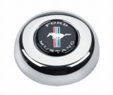 Grant Horn Buttons 5688 Button, Aluminum, Chrome, Ford Mustang Emblem, for Challenger, Classic Series, Each thumbnail 1