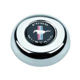 Grant Horn Buttons 5688 Button, Aluminum, Chrome, Ford Mustang Emblem, for Challenger, Classic Series, Each thumbnail 2