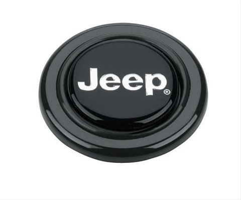 Grant Horn Buttons 5675 Button, Plastic, Black, Jeep Logo, Signature/Performance/Race Series, Each thumbnail 1