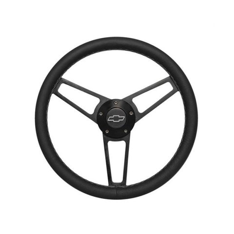 Grant Billet Steering Wheels 1906 Wheel, Series, Black Grip, Black Spokes, Bowtie Logo Horn Button, Each thumbnail 2