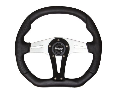 Grant Racing Performance Series Aluminum Steering Wheels 490 Wheel, Series, Aluminum/Clear, Polyurethane/Gray, Black Accent, 13.75 in. Dia., 5-Bolt thumbnail 2
