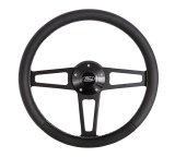 Grant Billet T-Series Steering Wheels 1917-1 Wheels, T-Series, 14.0 in. Diameter, Aluminum, 3-Spoke, Black, Leather Grip, Black, with Installation Kit, Horn Cap, Ford, Kit thumbnail 3