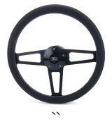 Grant Billet T-Series Steering Wheels 1917-1 Wheels, T-Series, 14.0 in. Diameter, Aluminum, 3-Spoke, Black, Leather Grip, Black, with Installation Kit, Horn Cap, Ford, Kit thumbnail 4