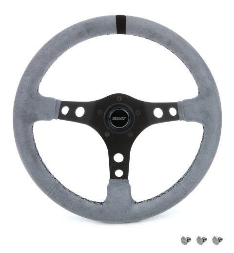 Grant Products Steering Wheels 8514 Suede Wheel Gray with Center Stripe, Alumiunum Spoke, and Universal 3 or 5 Hole Pattern (Installation Hub Needed) thumbnail 3