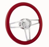 GRT Products Steering Wheels 1911R Billet T Series Red Wrapped Polished Spoke Wheel with Chevrolet Logo & Install Kit (5196-1) thumbnail 2