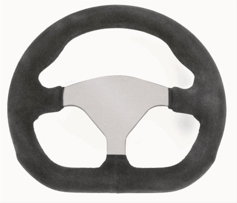 Grant Racing Suede Wheels 713-4 Steering Wheel, Aluminum GT, Aluminum, Natural, Suede/Black, 3-Spoke, 10 in. Diameter, Each thumbnail 1