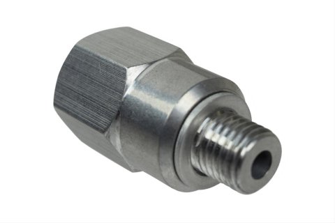 ICT Billet Gauge Adapters 551159 Adapter, Straight, Aluminum, Natural, M12 x 1.5 Male Threads, 1/8 in. NPT Female Threads, Each