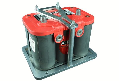 ICT Billet Battery Trays 551181 Tray, Aluminum, Natural, 8.5 in. Width, 11.250 in. Length, Hold-down, Kit thumbnail 1