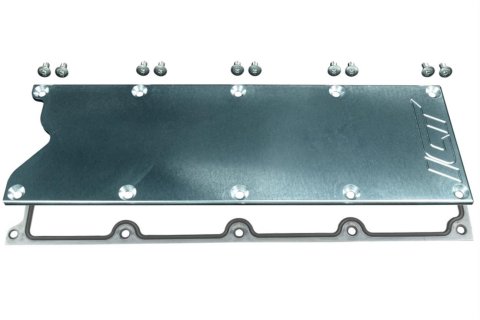 ICT Billet LS Lifter Valley Covers 551629G Cover, Aluminum, Natural, 0.250 in. Thick, Chevy, Each thumbnail 1