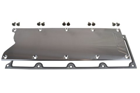 ICT Billet LS Lifter Valley Covers 551629G Cover, Aluminum, Natural, 0.250 in. Thick, Chevy, Each thumbnail 2